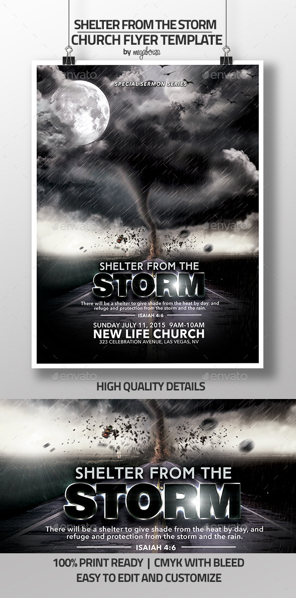 Shelter From The Storm Church Flyer/Program - Church Flyers
