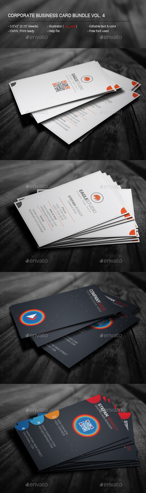Corporate Business Card Bundle Vol. 4 - Corporate Business Cards