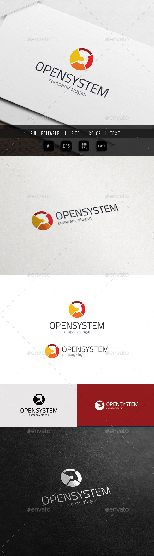 Open System - Data Circle - O Logo - Abstract Logo Templates