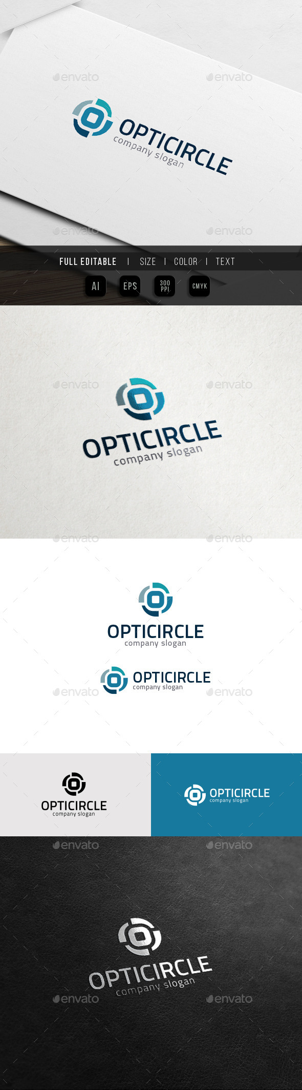 O Logo - Optic Focus - Circle Share - Letters Logo Templates