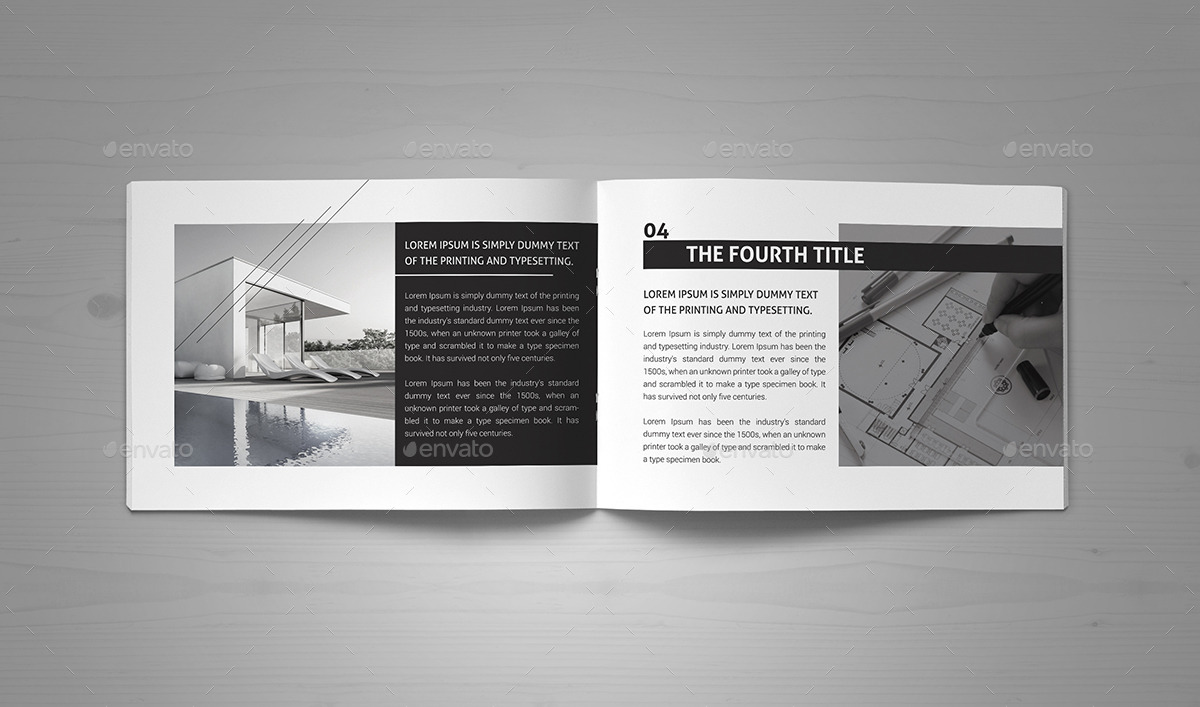 minimal modern black white architecture brochure by pro gh