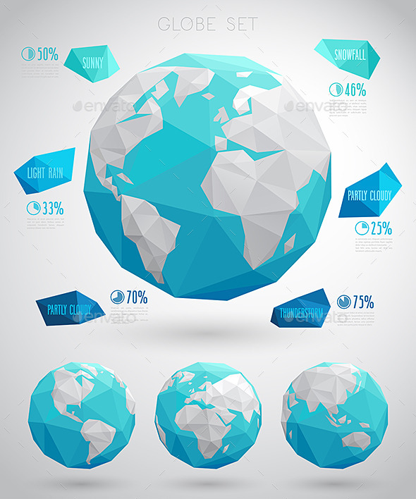 Set of Vector Globes - Travel Conceptual