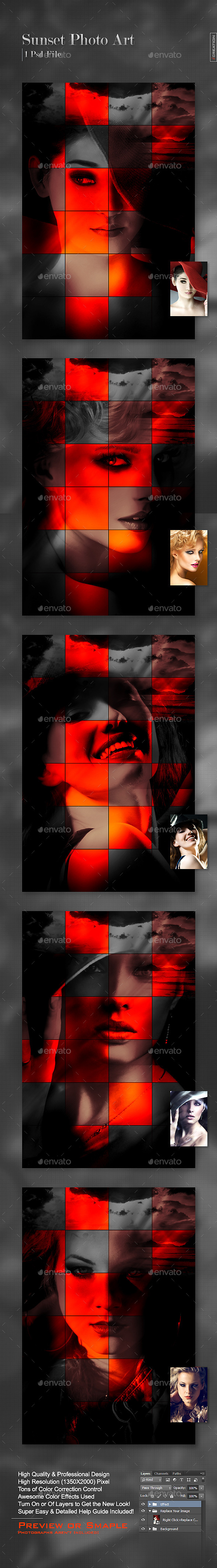 Sunset Photo Art - Photo Templates Graphics