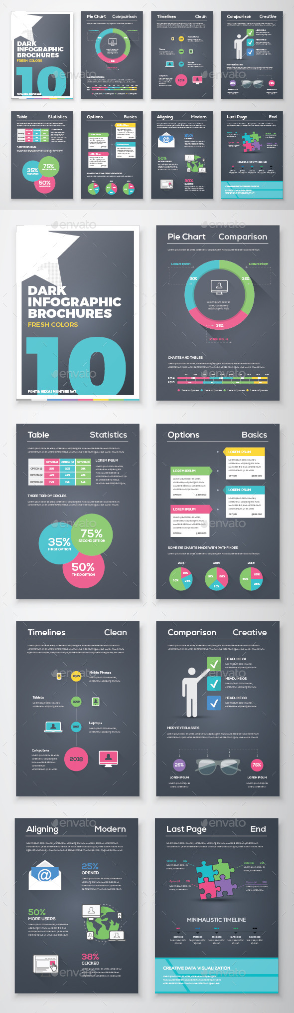 Infographic Brochure Vector Elements Kit 10 - Infographics