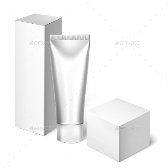 Blank Cosmetics Packages, Tube Template - Objects Vectors