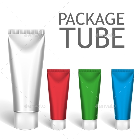 Blank Cosmetics Packages, Set Tube Template - Objects Vectors