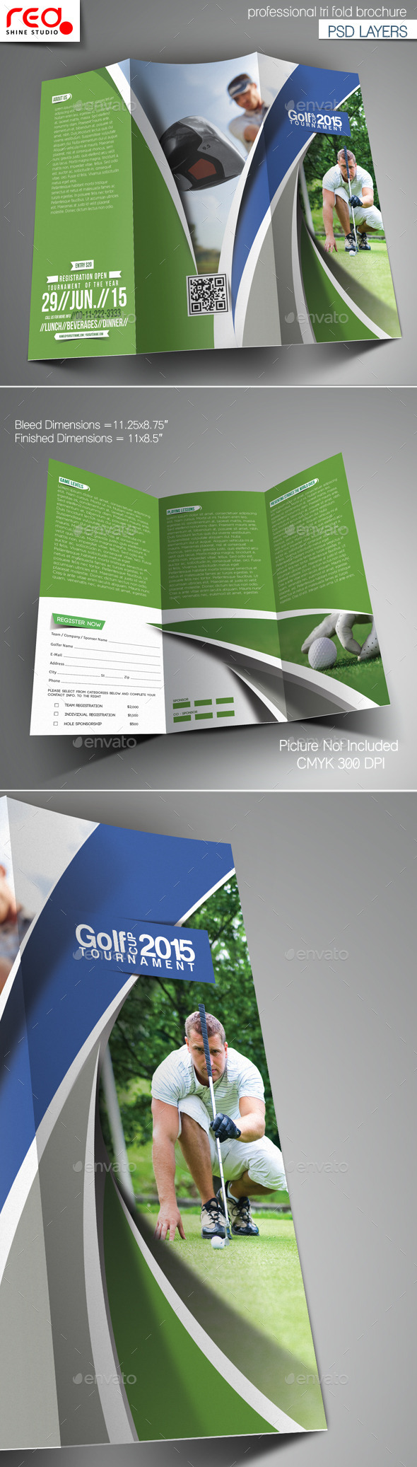 Golf Cup Tournament Trifold Brochure Template - 4 - Corporate Brochures