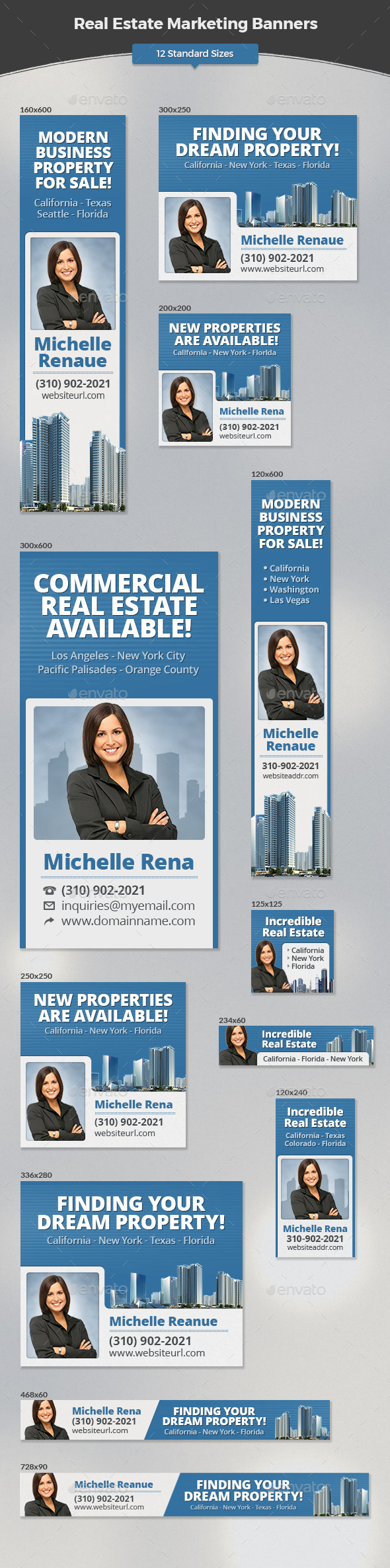 Real Estate Marketing Banners - Banners & Ads Web Elements