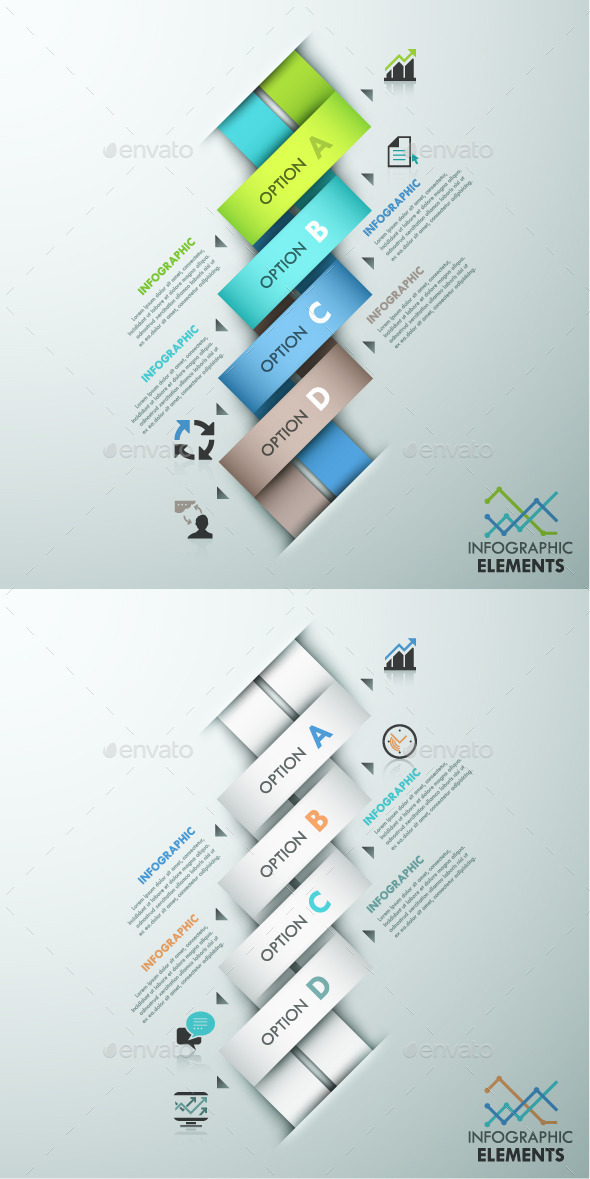 Modern Infographics Paper Template (2 Items) - Infographics