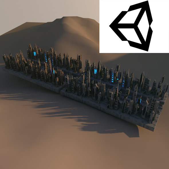 Sci-Fi City Cityscape - 3Docean 11788078