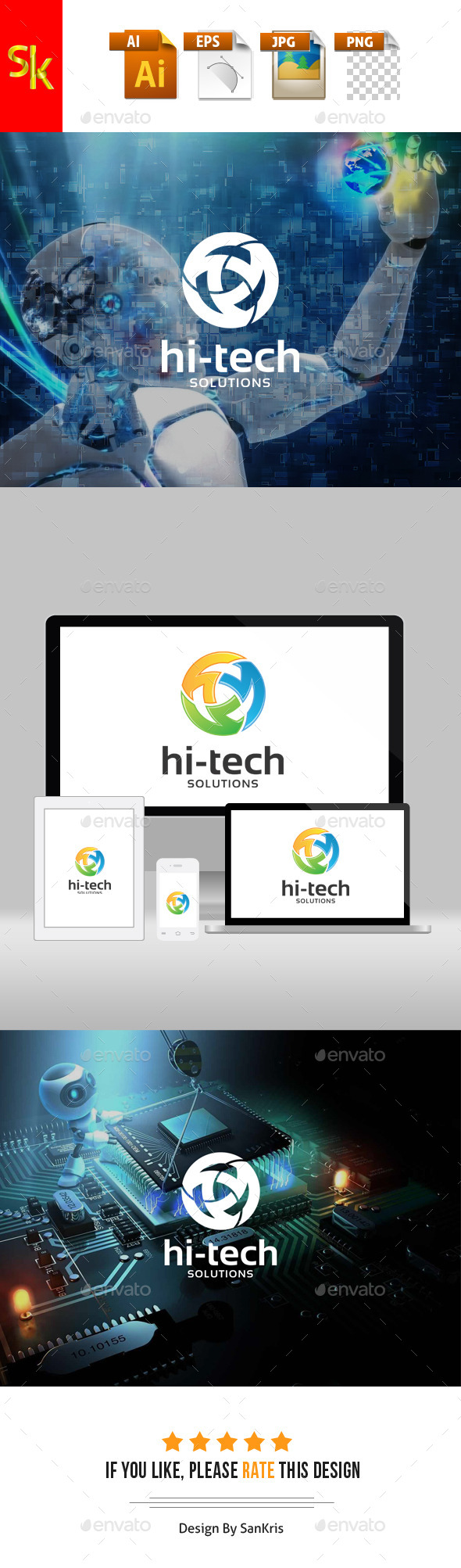 Hi Tech Solutions - Letters Logo Templates