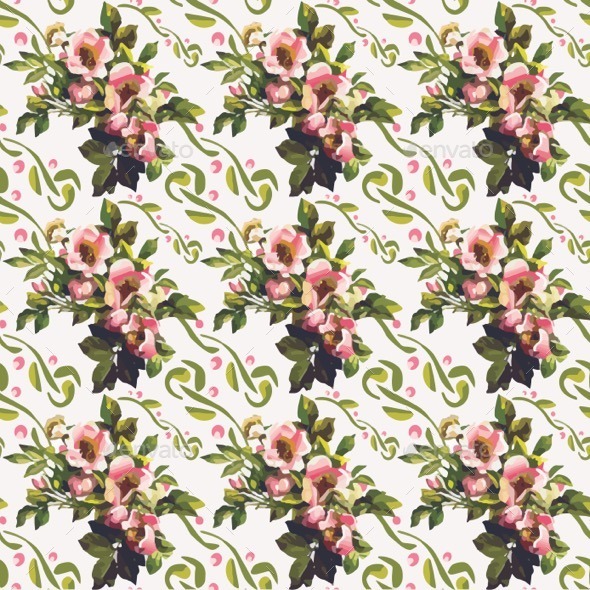 Wild Roses Floral Bouquet Pattern - Patterns Decorative