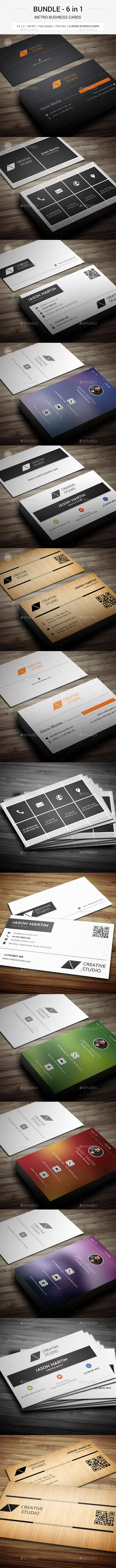 Bundle - Metro Business Cards - 6 in 1 - 120 - Creative Business Cards