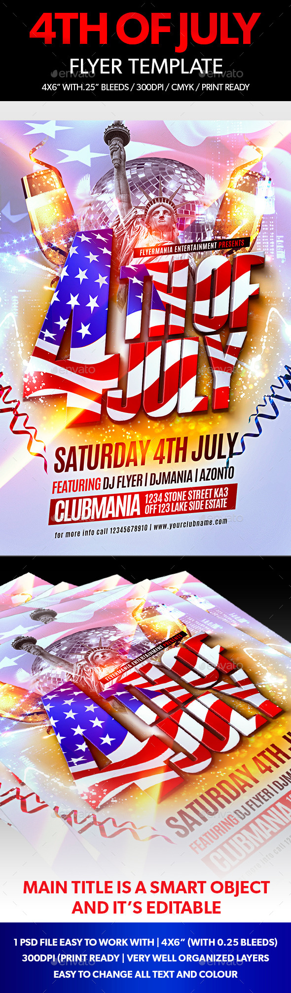 4th of July Flyer Template - Flyers Print Templates