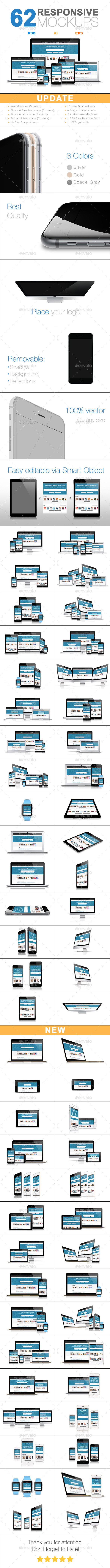 62 Responsive Mockups - Multiple Displays