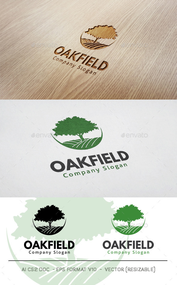 Oak Field Logo - Nature Logo Templates