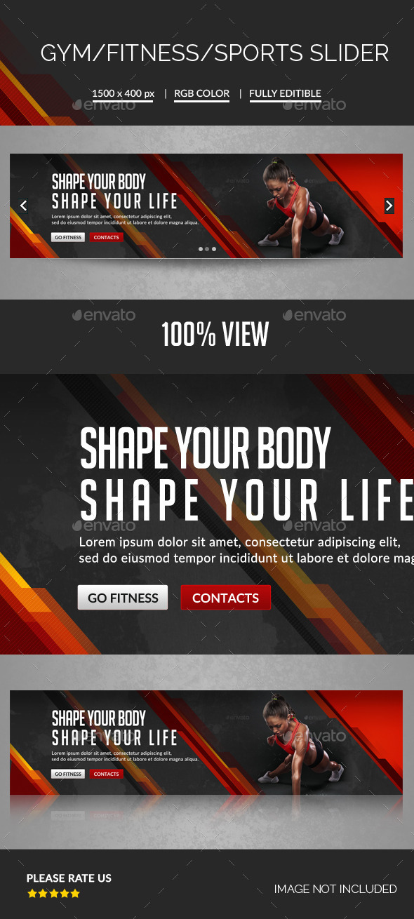 Fitness Slider - Sliders & Features Web Elements