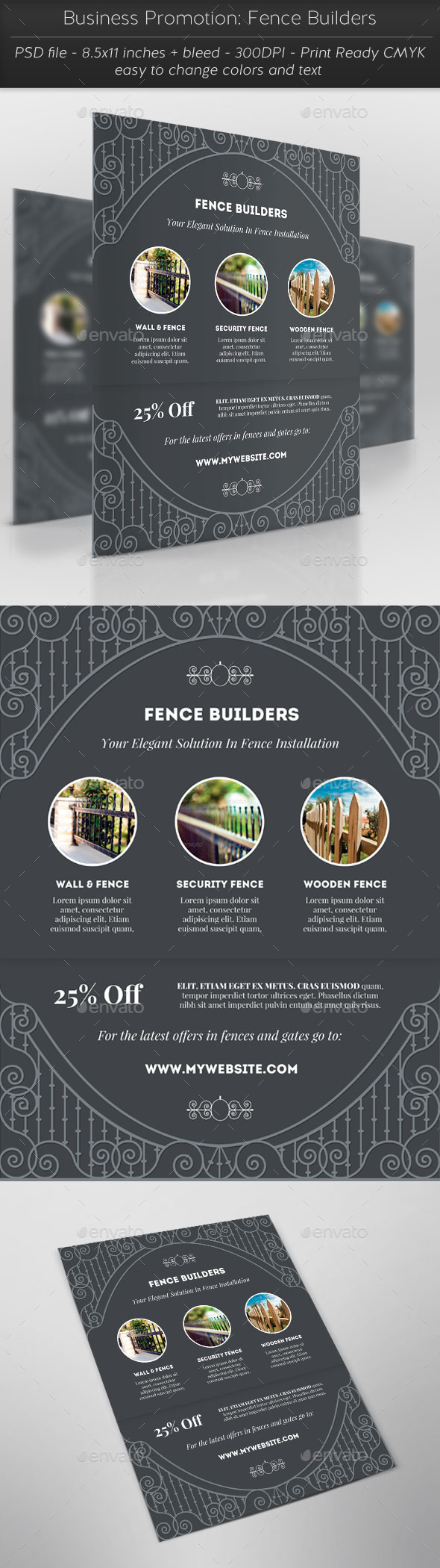 Business Promotion: Fence Builders - Flyers Print Templates