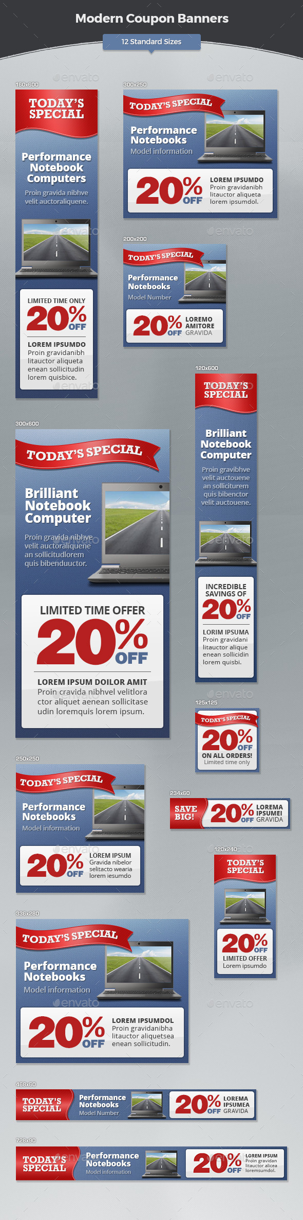 Modern Coupon Banners - Banners & Ads Web Elements