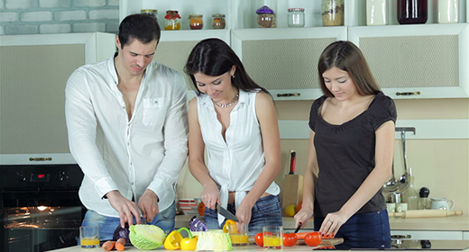 Food cooking together