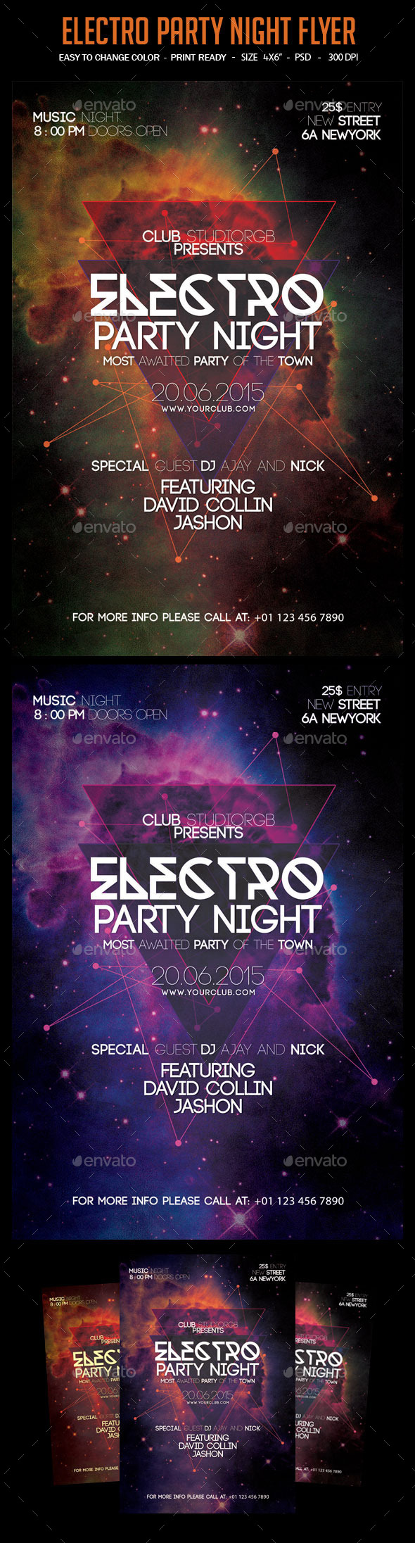 Electro Party Night Flyer - Clubs & Parties Events
