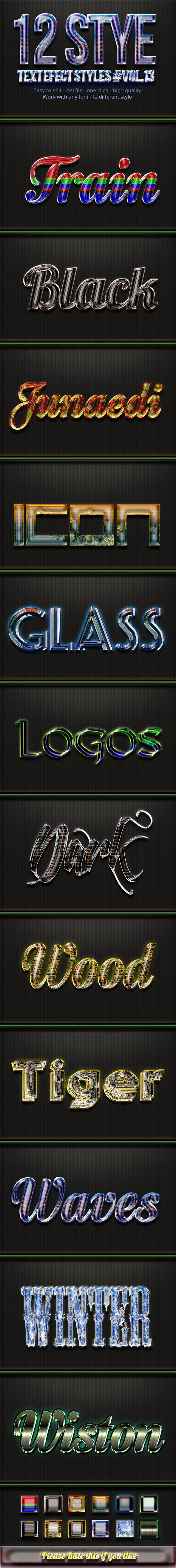 12 Photoshop Text Effect Styles Vol 13 - Text Effects Styles