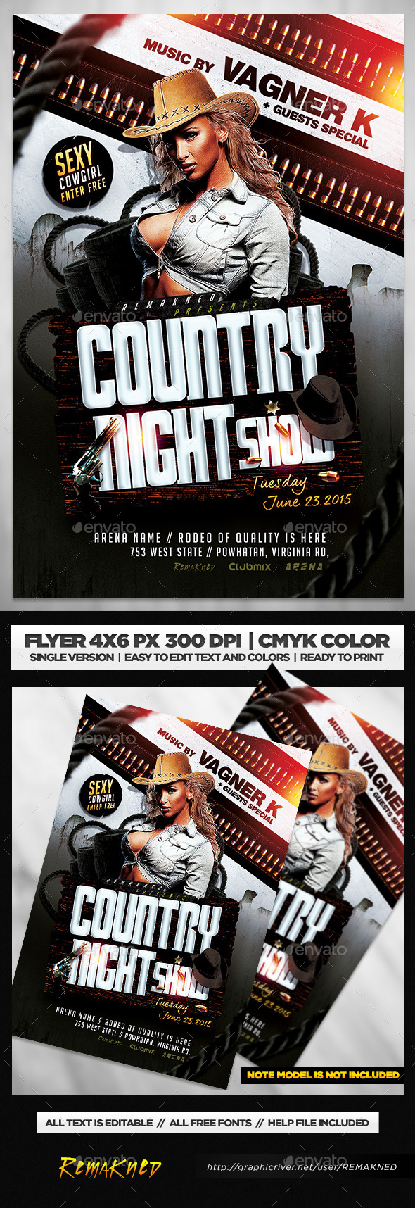 Country Night Show | Flyer Template PSD - Events Flyers