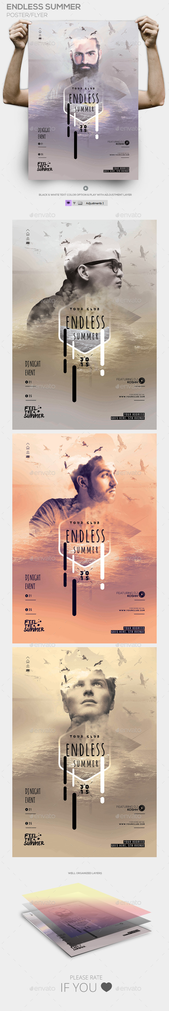 Endless Summer Poster PSD Template - Events Flyers