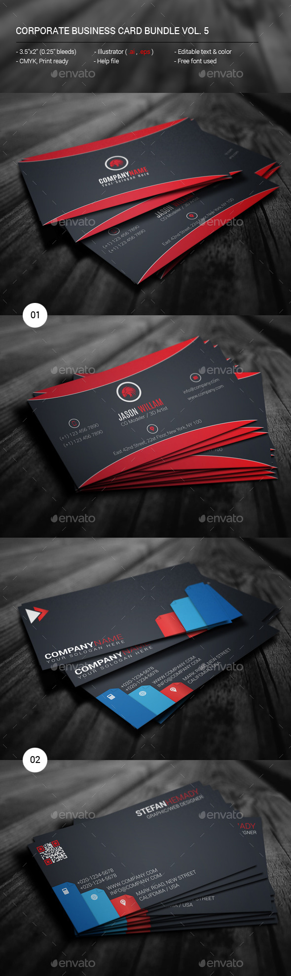 Corporate Business Card Bundle Vol. 5 - Corporate Business Cards