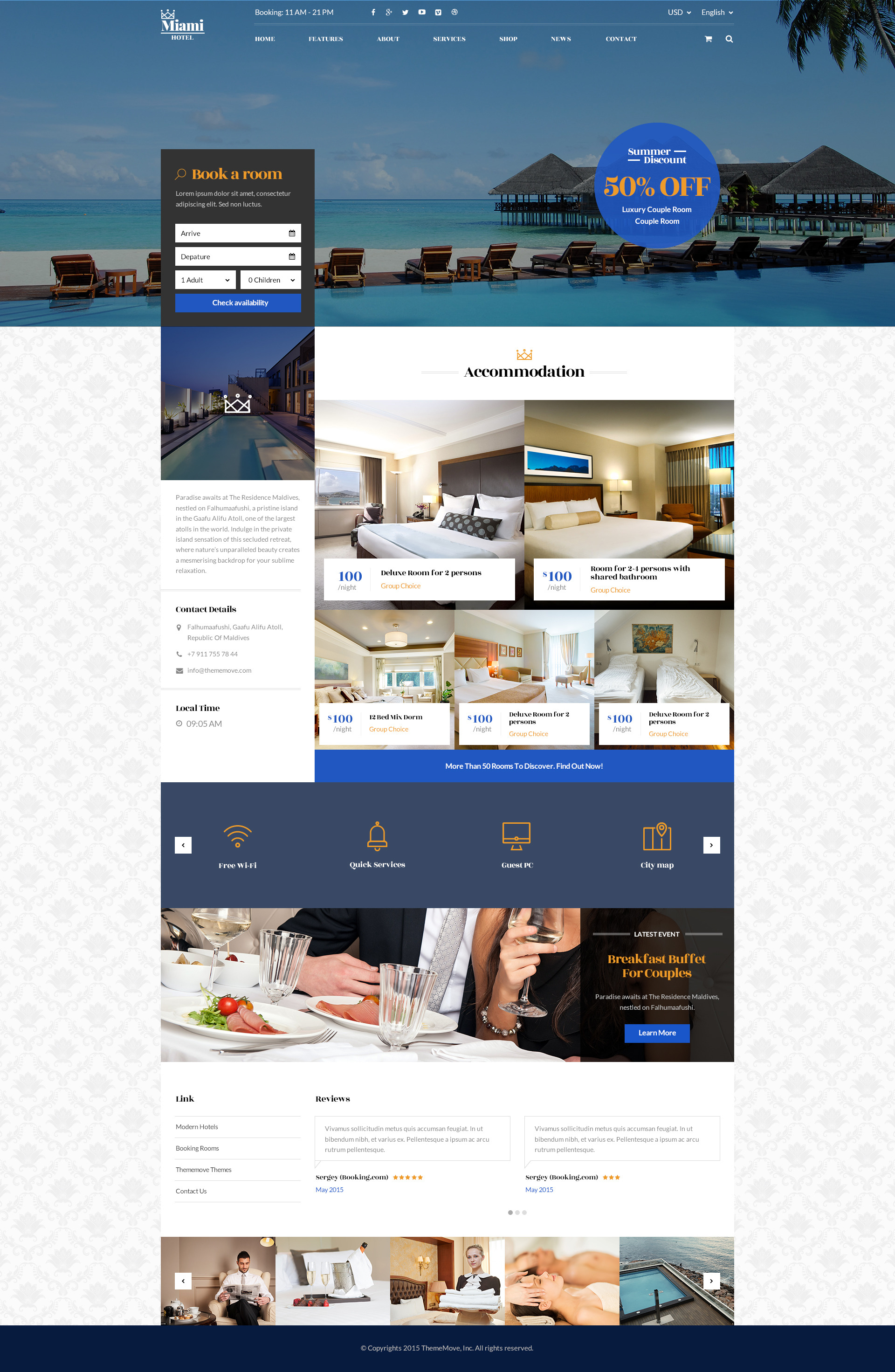 Miami - Exquisite Hotel PSD Template by ThemeSun | ThemeForest