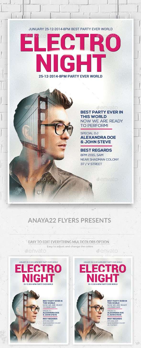 Electro Future Concert Dj Flyer - Clubs & Parties Events