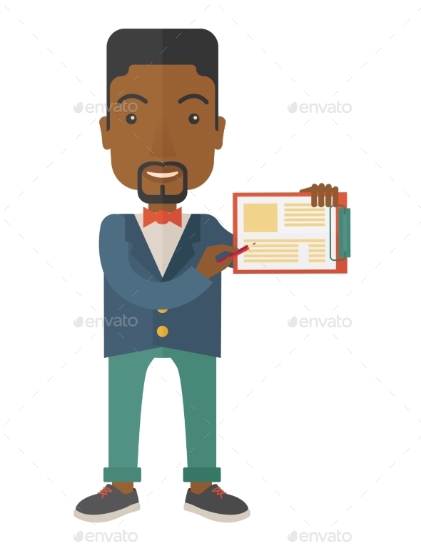 Guy Holding Clipboard - Concepts Business