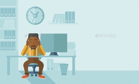 Overworked Businessman is Under Stress - Concepts Business