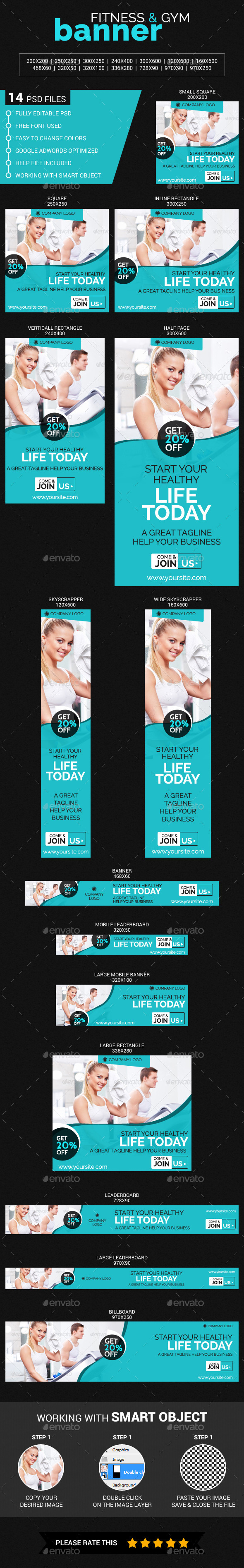 Fitness & GYM - Banners & Ads Web Elements
