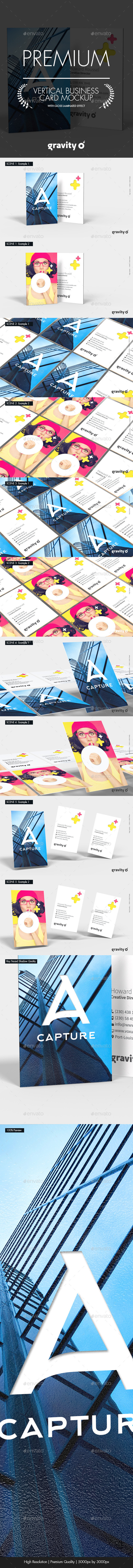 Vertical Business Card Mockup - Product Mock-Ups Graphics
