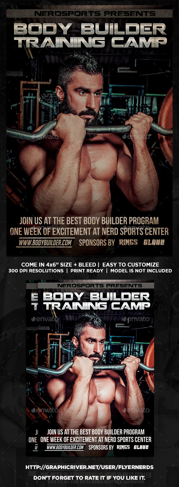 Body Builder Training Camp Sports Flyer - Sports Events