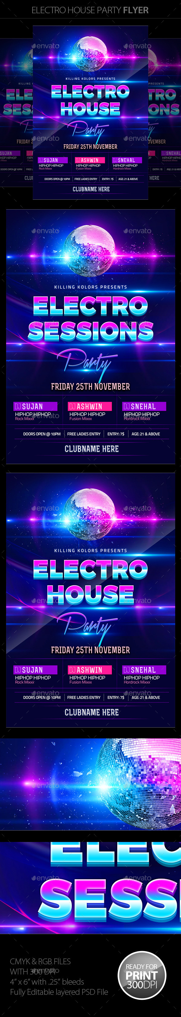 Electro Party Flyer - Clubs & Parties Events