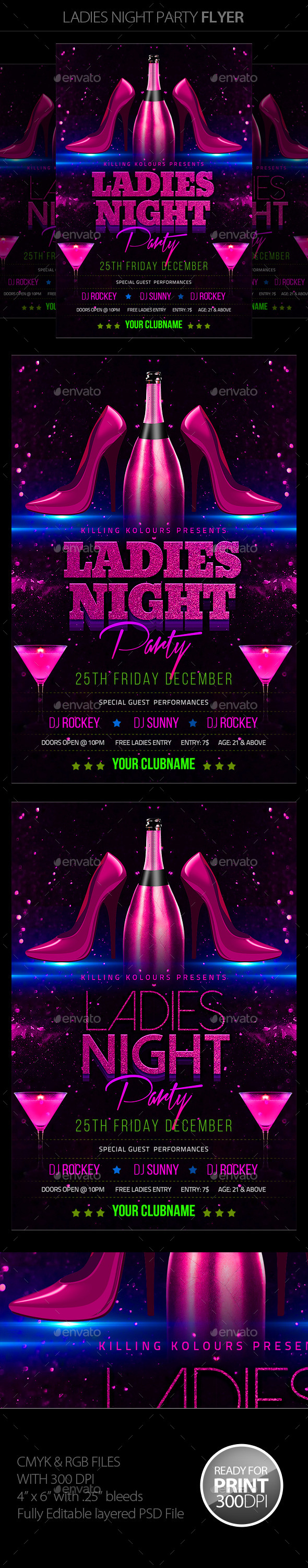 Ladies Night Flyer - Clubs & Parties Events