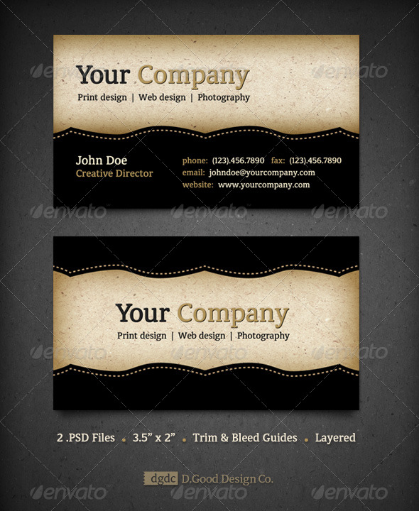 Vintage Business Card Design by dgooddesignco GraphicRiver