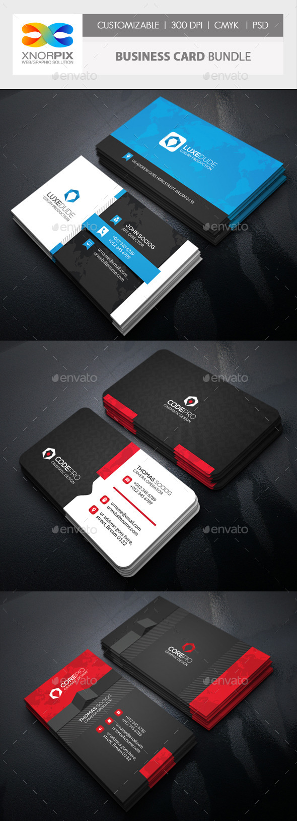 Business Card Bundle 3 in 1-Vol 54 - Corporate Business Cards