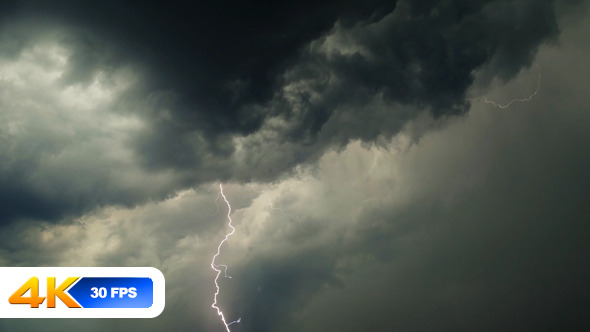 Storm Clouds Rain and Lightning, Stock Footage | VideoHive