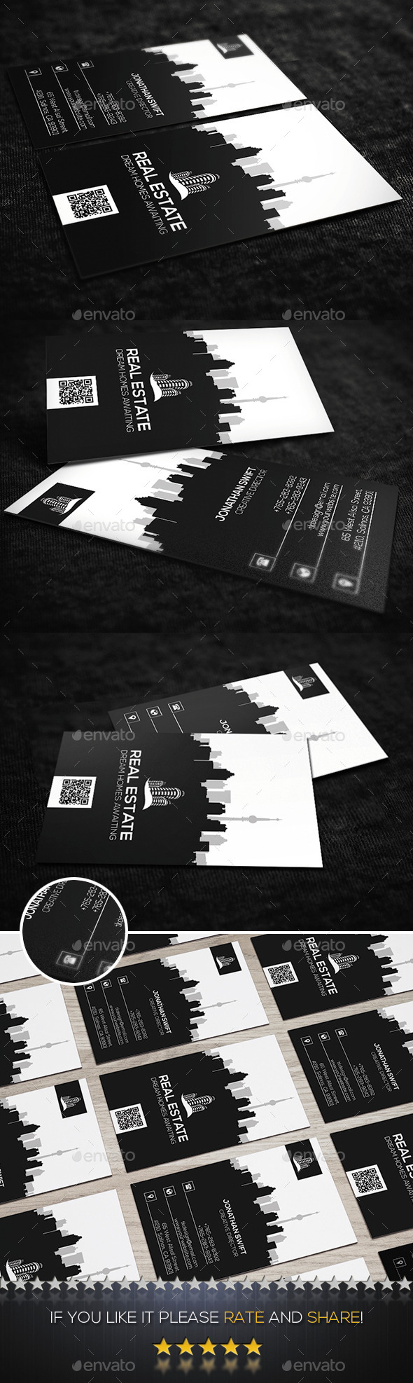 Vertical Real Estate Business Card - Corporate Business Cards