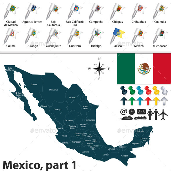 Map of Mexico - Travel Conceptual
