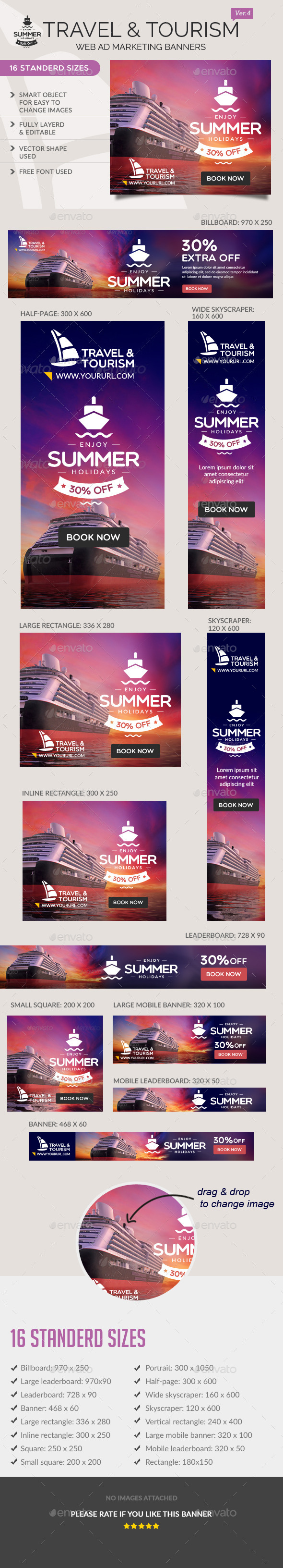 Travel Ad Banners - Banners & Ads Web Elements