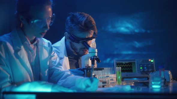 Scientists are Analyzing Samples in Medical Research Laboratory