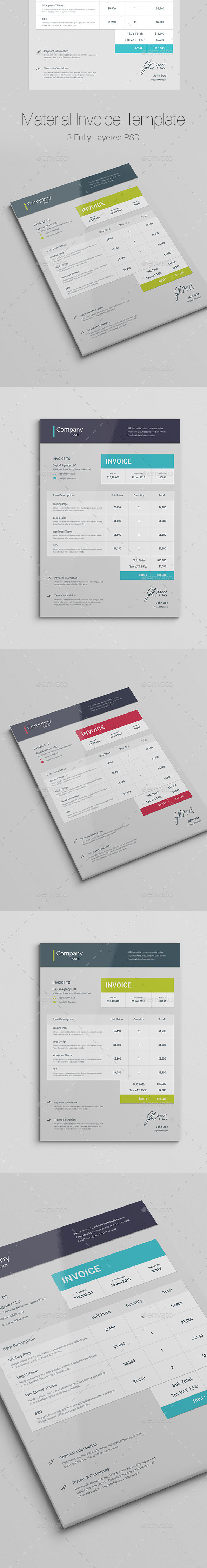 Material Invoice - Proposals & Invoices Stationery