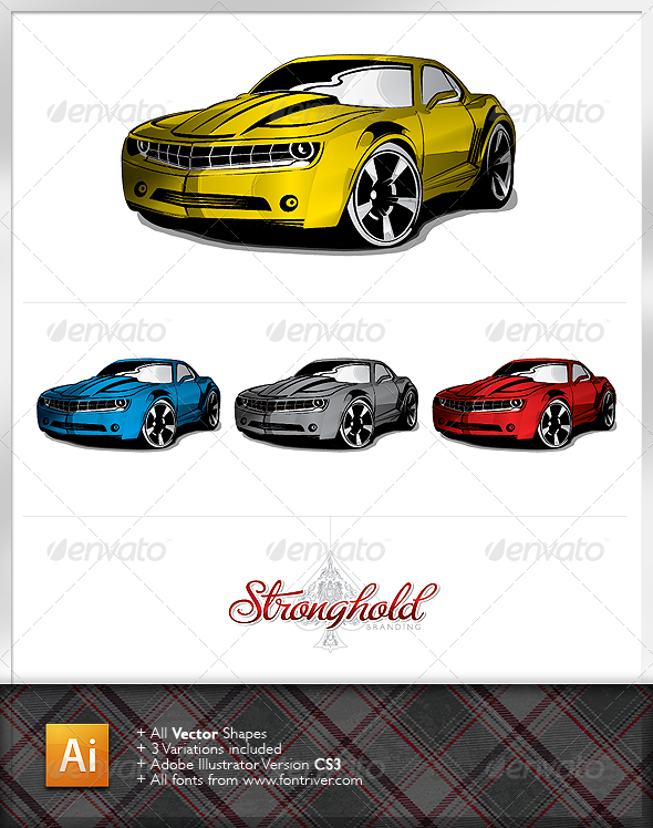Stylized Muscle Car - Man-made Objects Objects