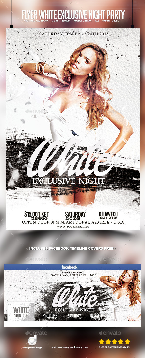 Flyer White Exclusive Night Party - Clubs & Parties Events