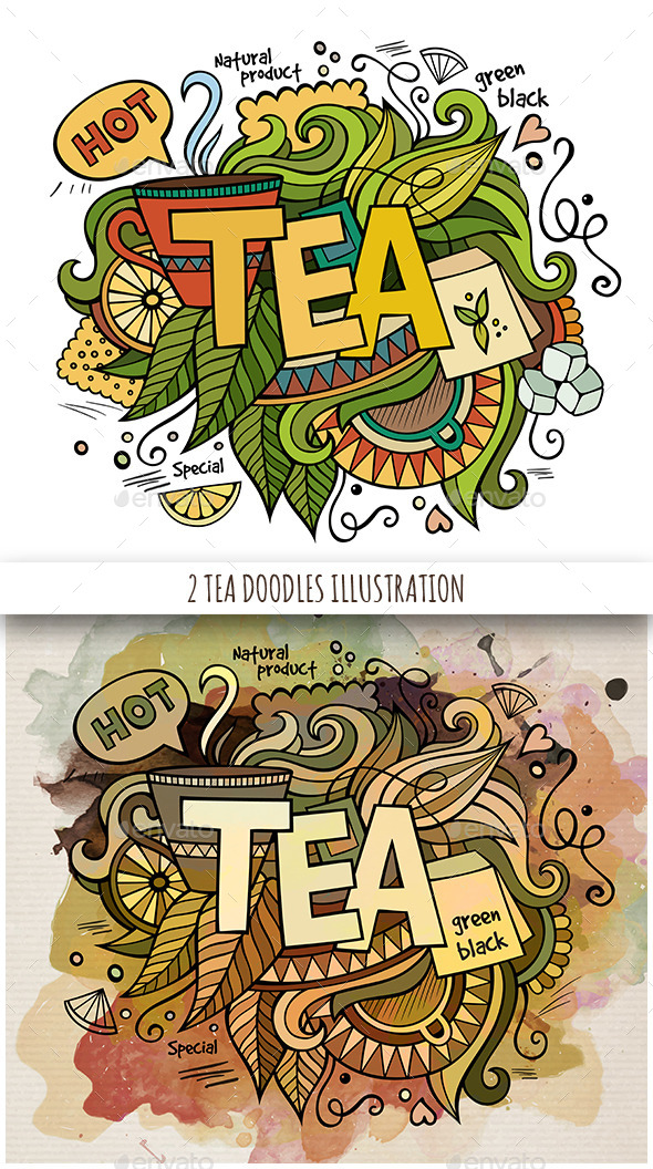 2 Tea Doodles Designs - Food Objects