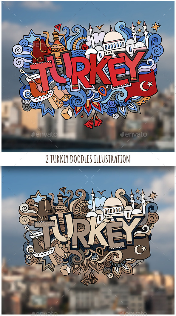 2 Turkey Doodles Designs - Travel Conceptual